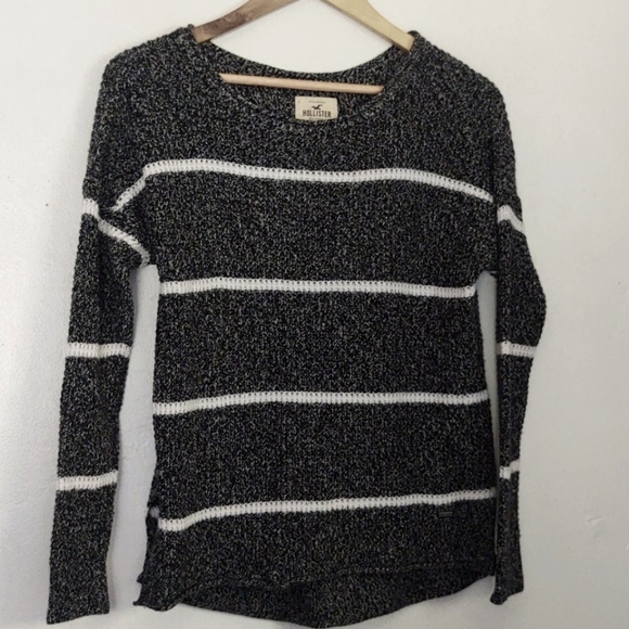 Hollister Sweaters - Hollister Black/ White striped knit sweater sz S
